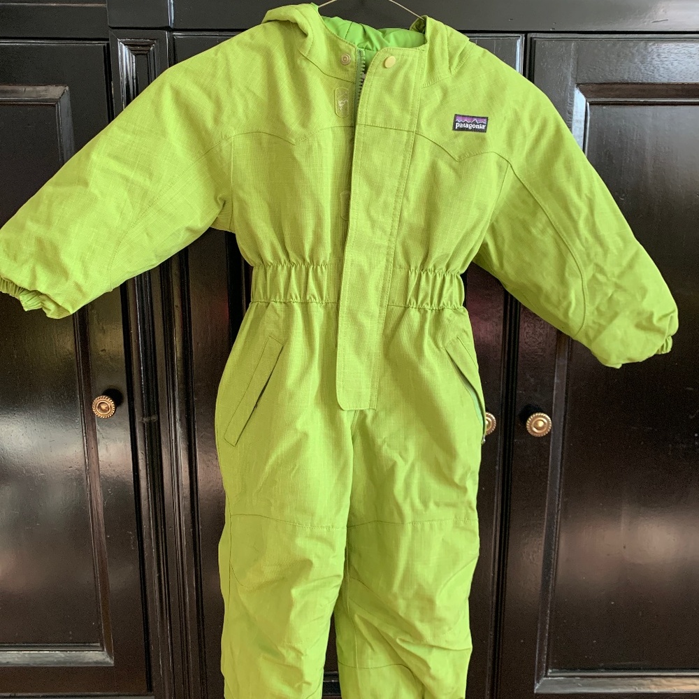 Patagonia baby snow suit green 24m